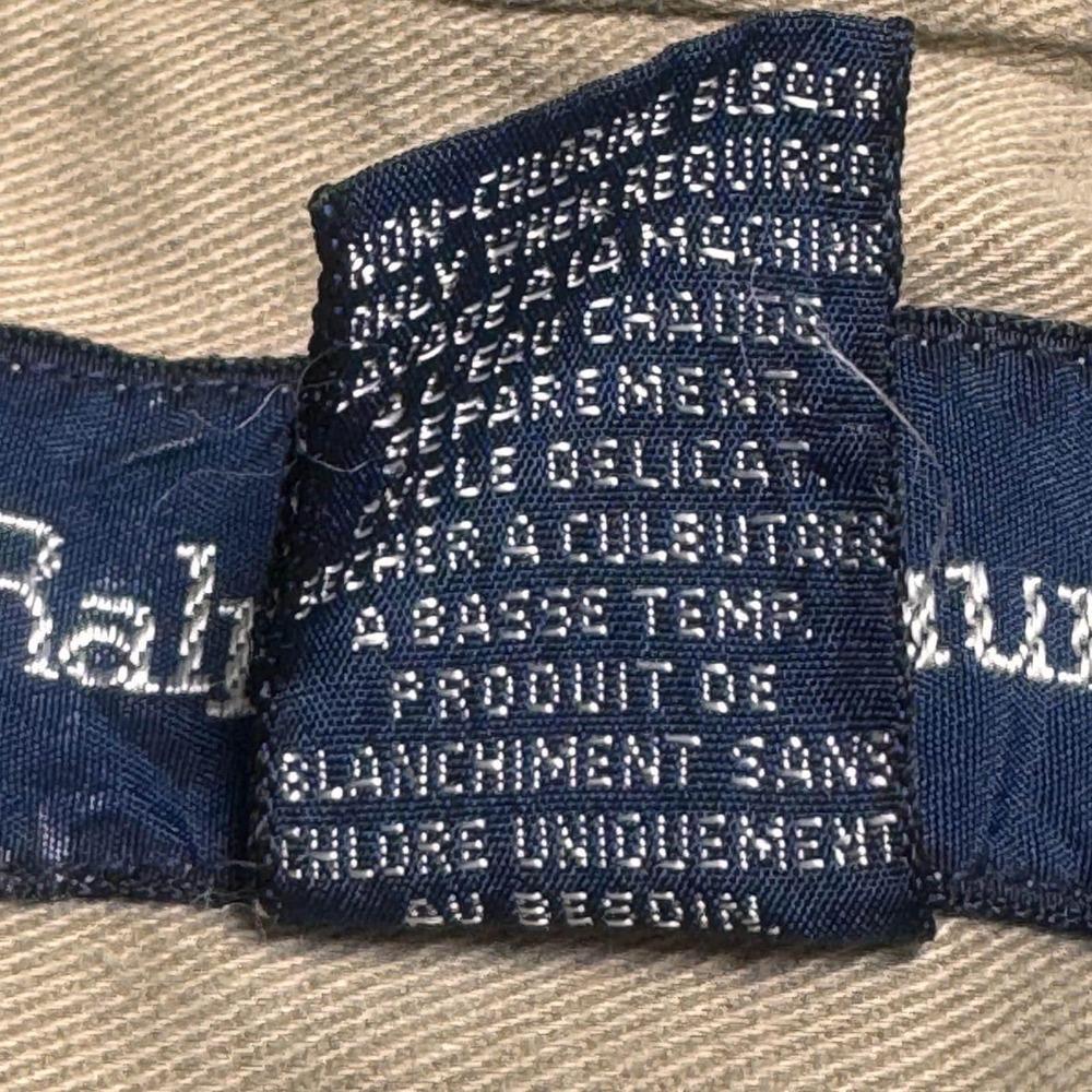 Ralph Lauren Mens Safari Military Field Shirt Khaki Tan Cotton Twill Size 8 - Picture 6 of 11